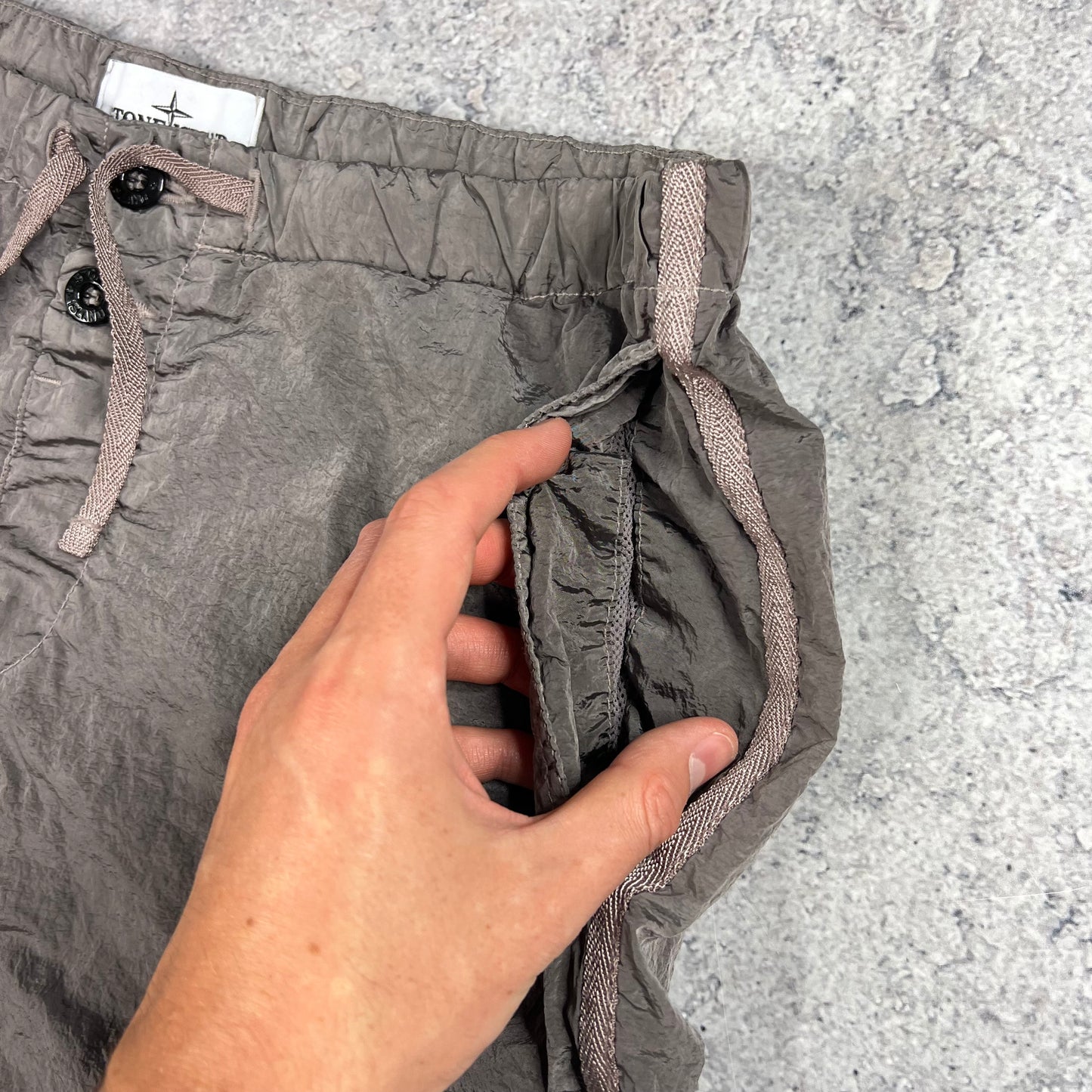 Stone Island Dark Pink Nylon Metal Shorts Large 32-34”