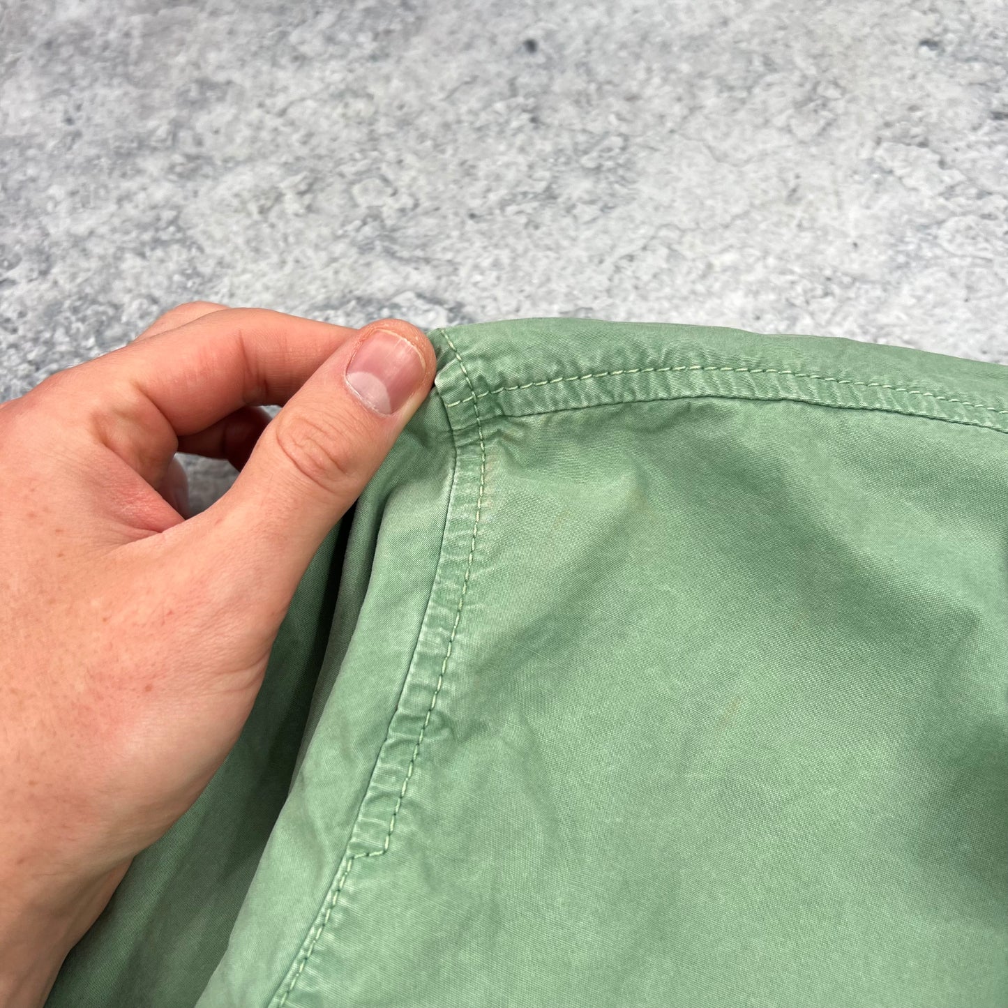 Stone Island Green Garment Dyed Overshirt Medium 21.25”