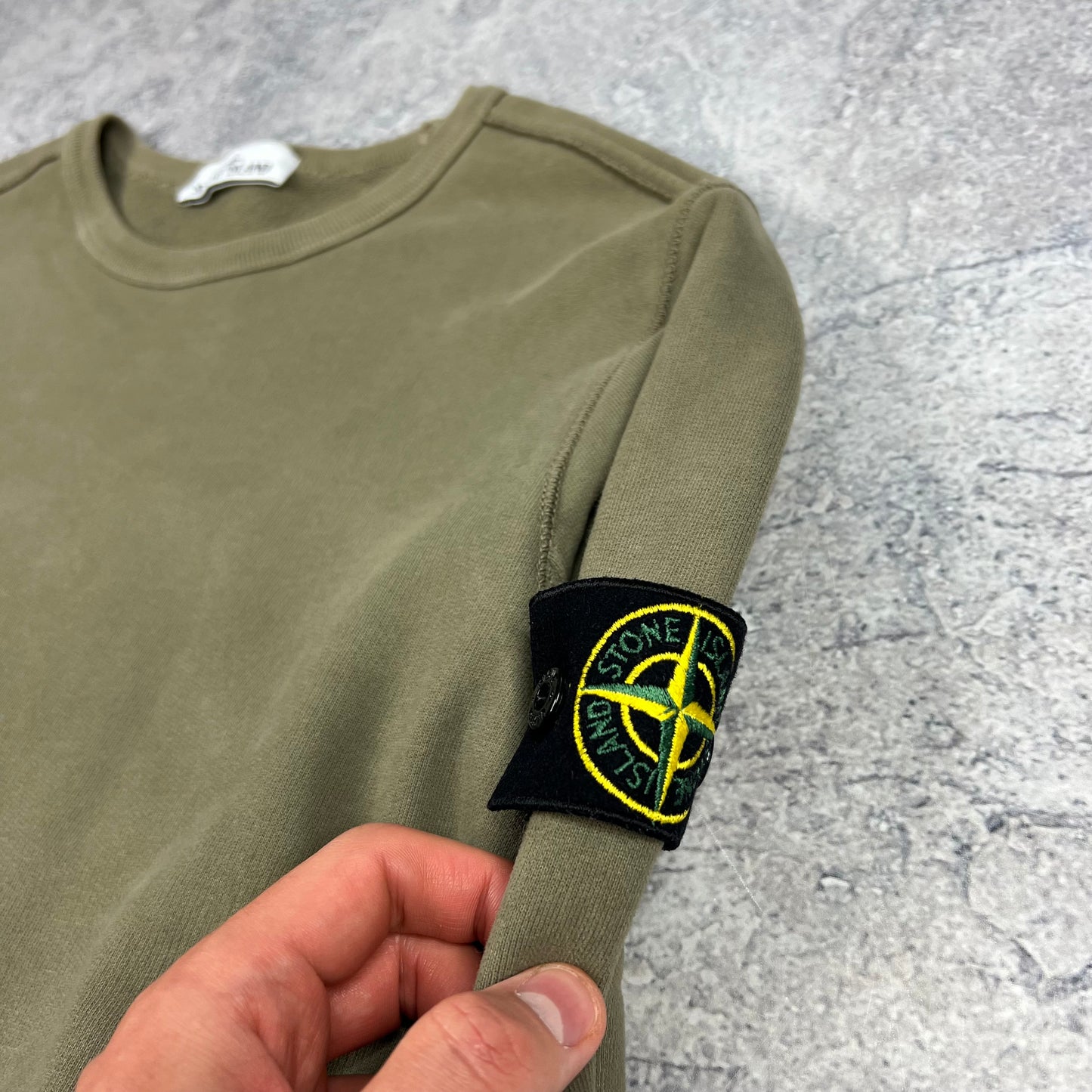 Stone Island Khaki Sweatshirt Large 21.75”