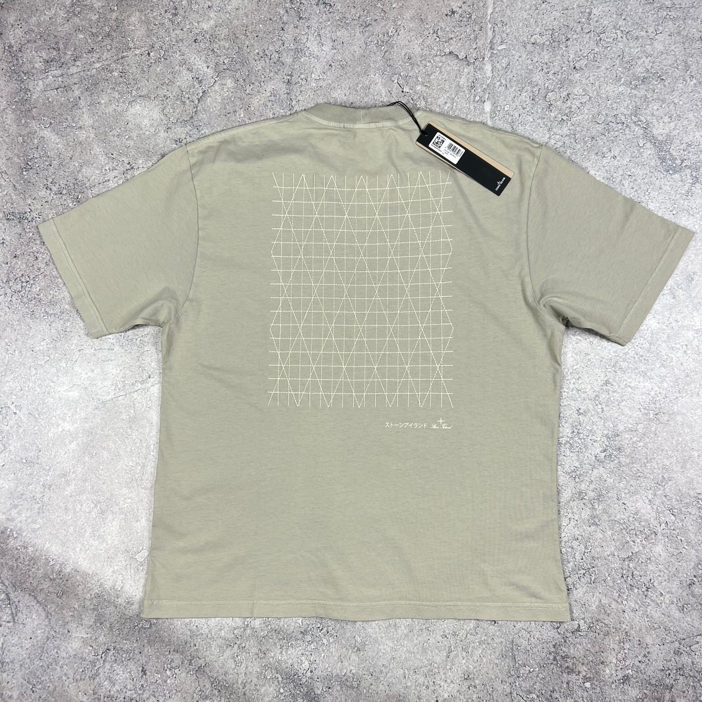 Stone Island Pearl Grey Multiaxial Sashiro T-Shirt XL 24.25” BNWT