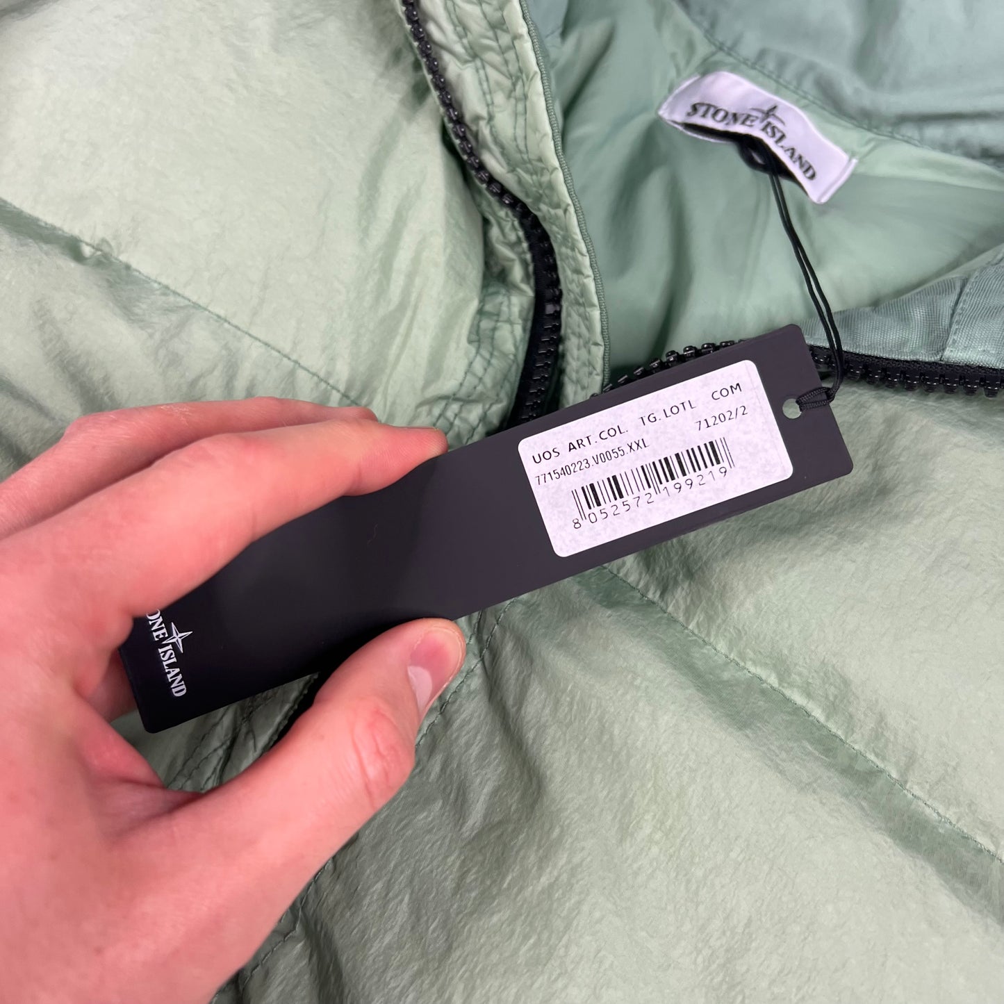 Stone Island Green Crinkle Reps Down Jacket XXL 27” BNWT