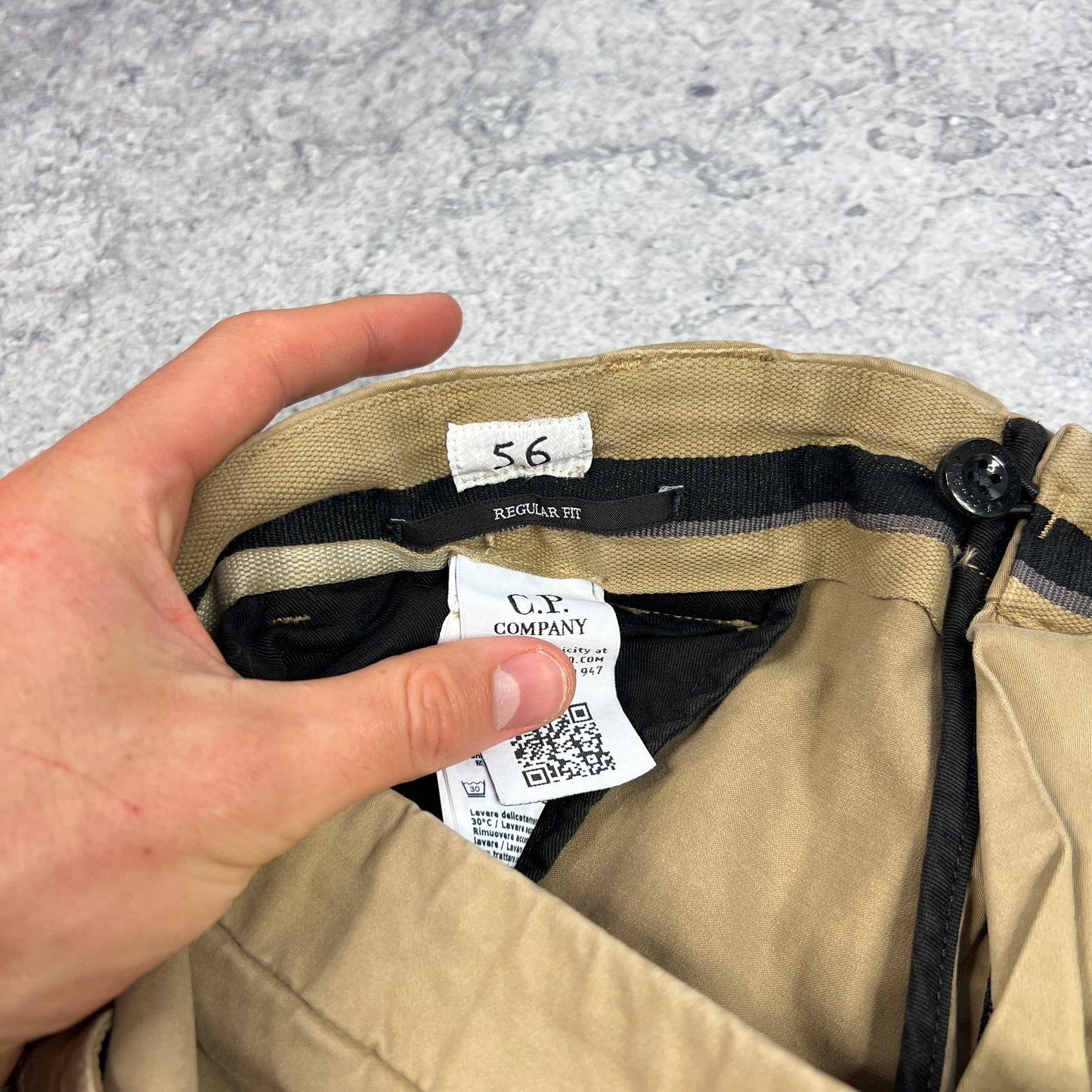 CP Company Beige Lens Cargo Trousers Size 56- W36”