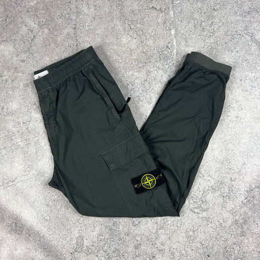 Stone Island Grey Cuffed Cargo Trousers 32”