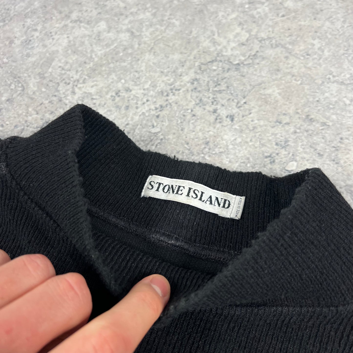Stone Island Black Wool Sweatshirt Large 25”
