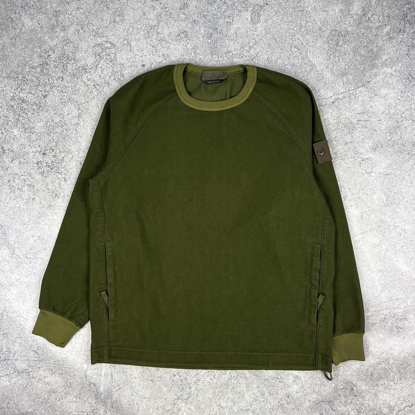 Stone Island Green Ghost Moleskin Pullover S/M 23”