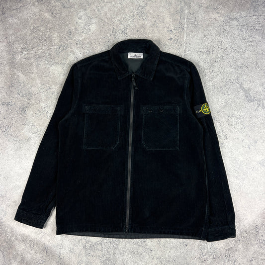 Stone Island Black Corduroy Overshirt XL 23.25”