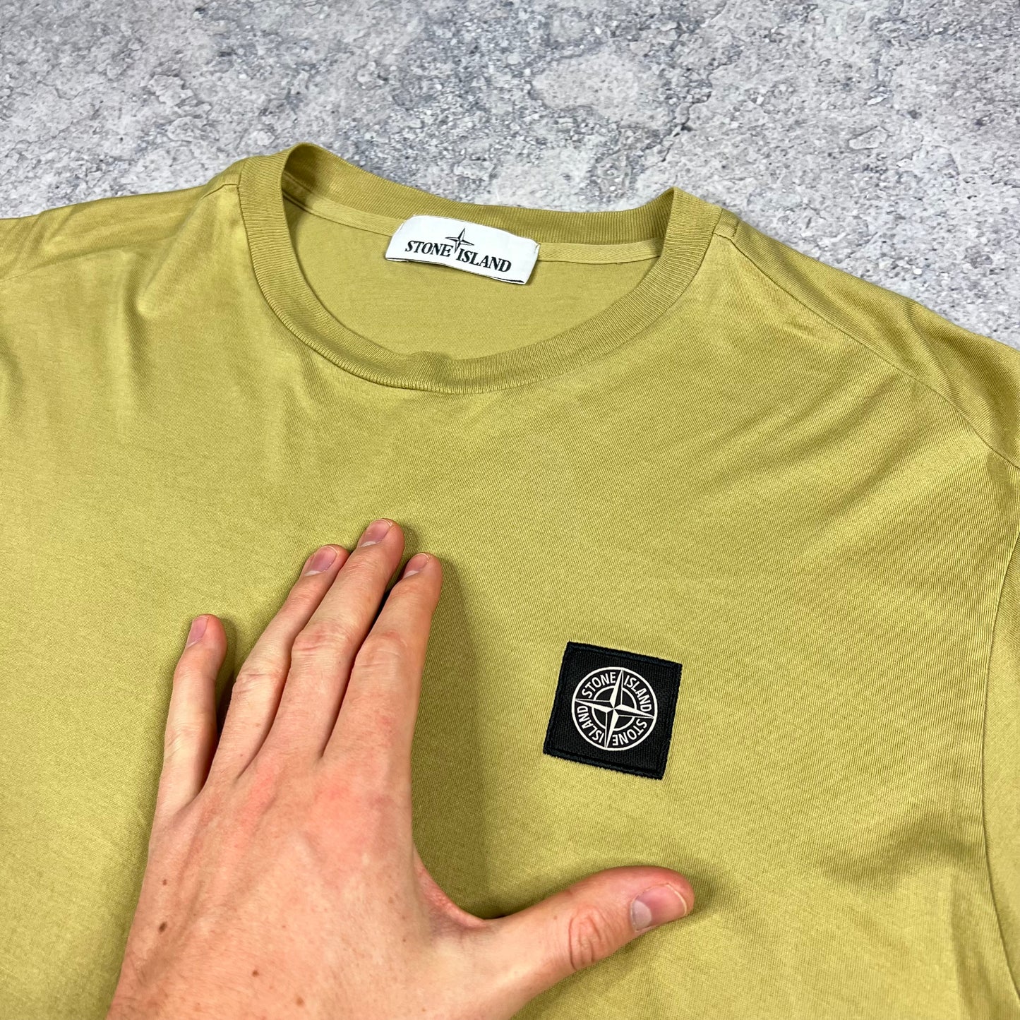 Stone Island Mustard Patch T-Shirt Medium 20.5”