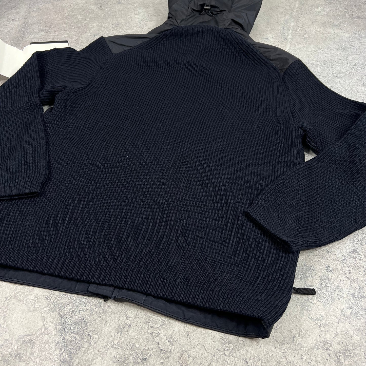 Stone Island Navy Crinkle Reps Knit Primaloft Jacket XL 24” BNWT