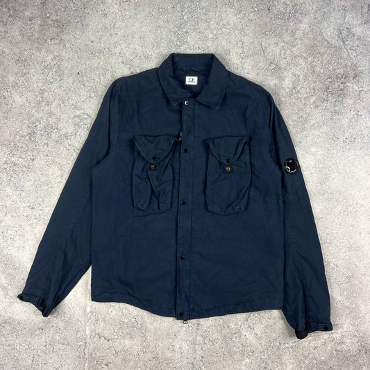CP Company Navy 50 Fili Lens Overshirt Medium 21.75”