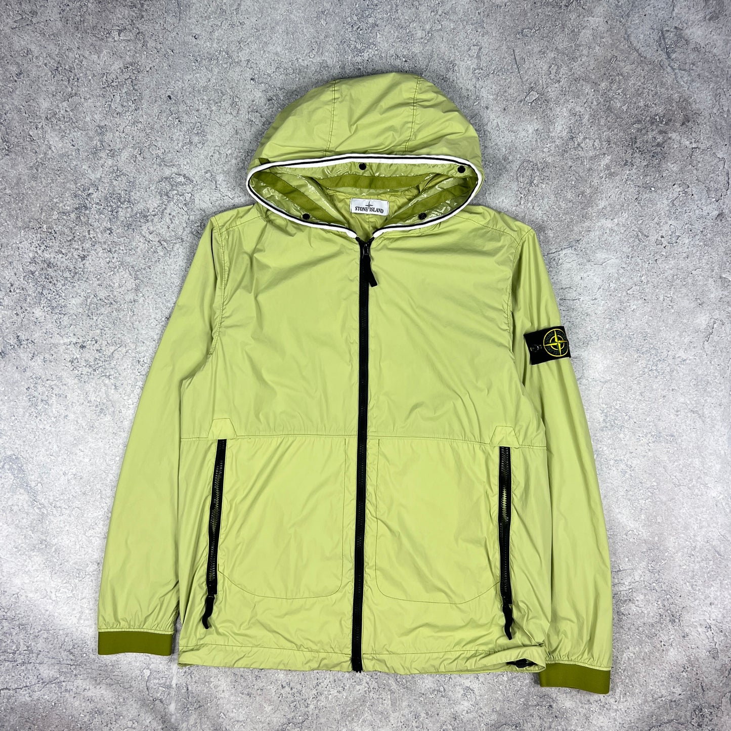 Stone Island Lime Skin Touch Nylon Jacket Large 23.5”