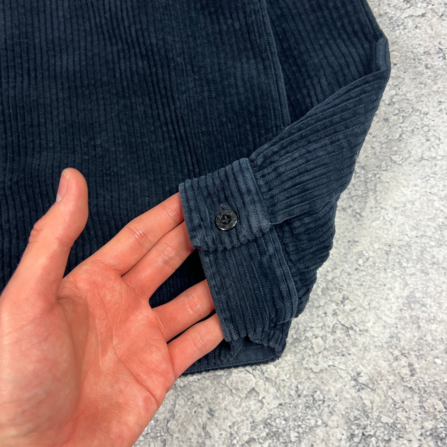 Stone Island Navy Corduroy Overshirt Small 20”