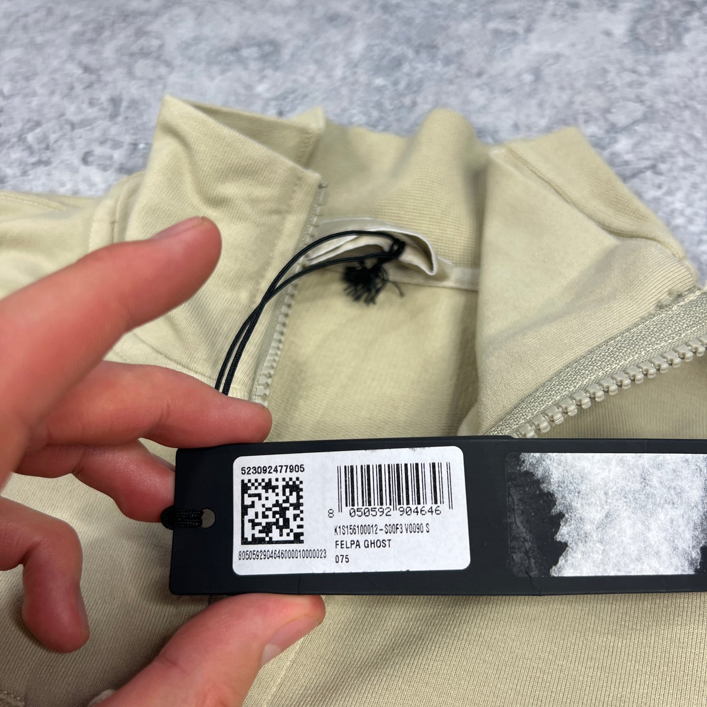 Stone Island Beige Ghost FZ Sweatshirt Small 21.5” BNWT