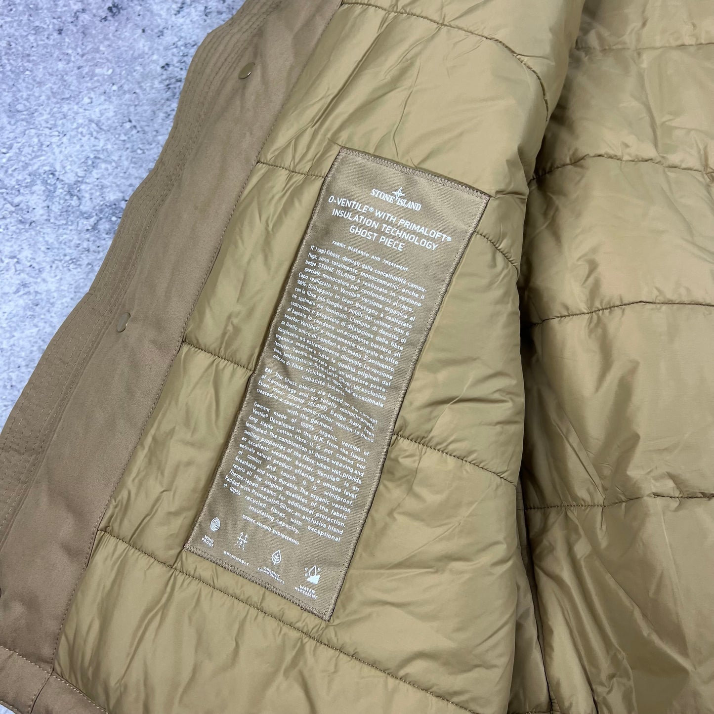 Stone Island Ghost O-Ventile Primaloft Jacket Large 25” BNWT