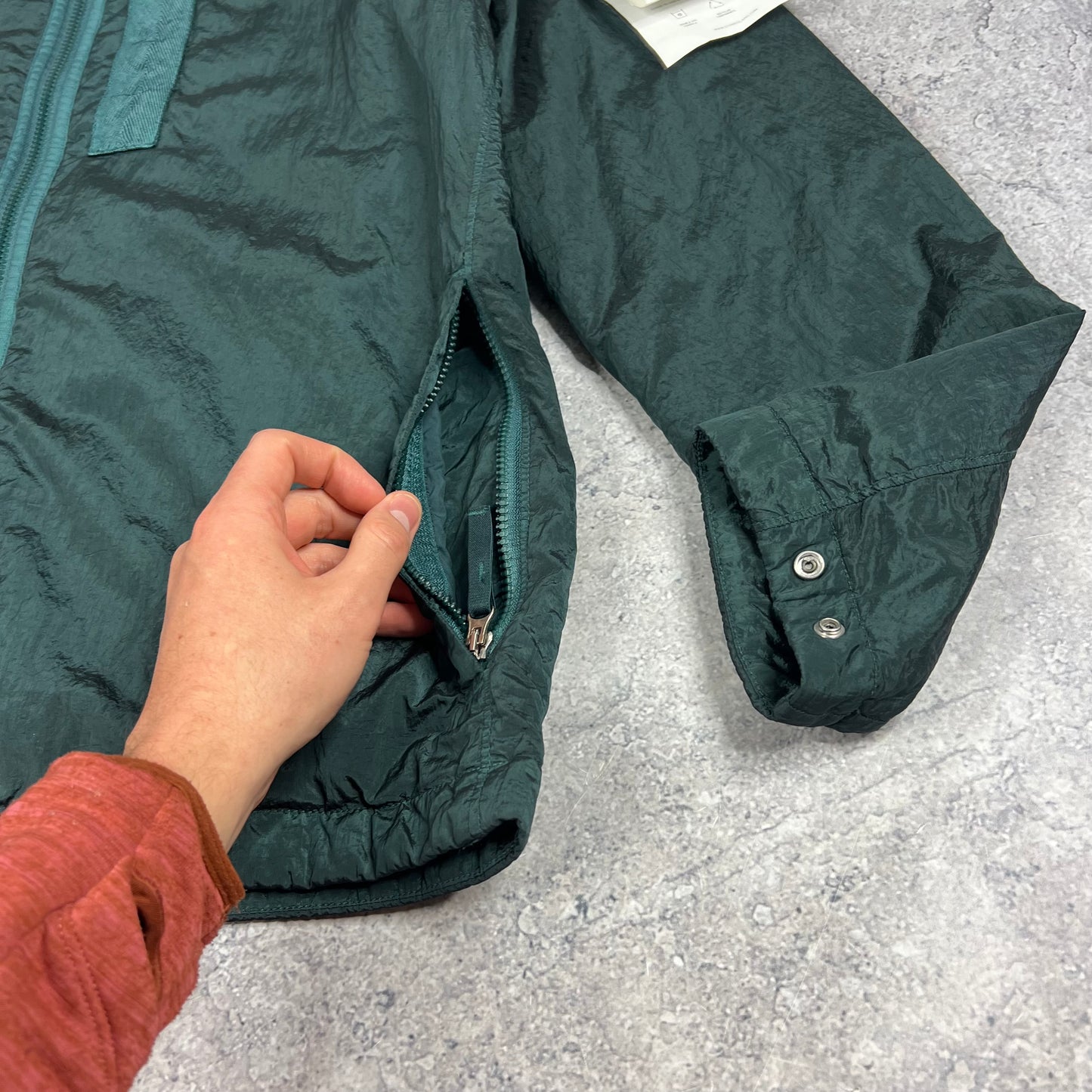 Stone Island Green Nylon Metal Primaloft Jacket Large 24”