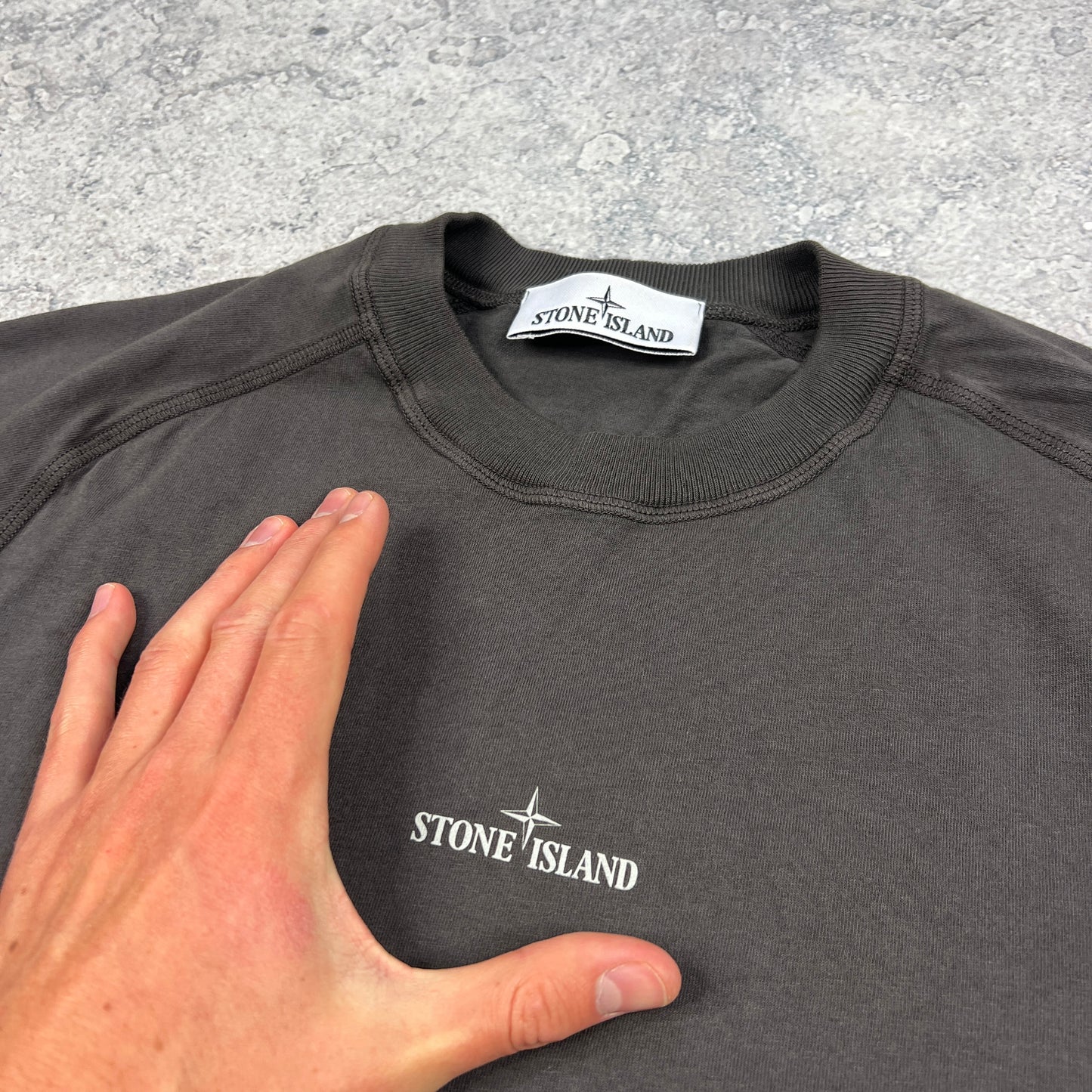 Stone Island Dark Grey Camo Compass T-Shirt Medium 20”