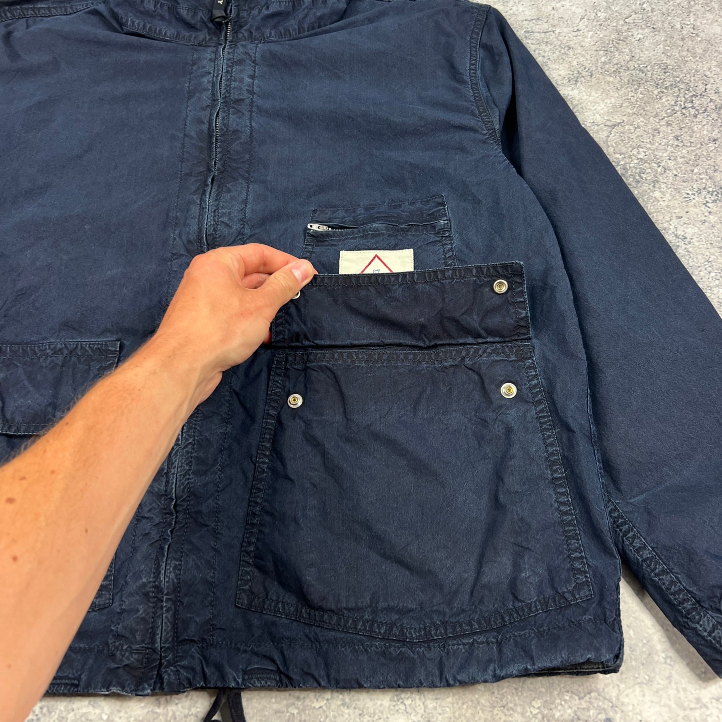 CP Company Indigo Blue Goggle Jacket Medium 22.75”