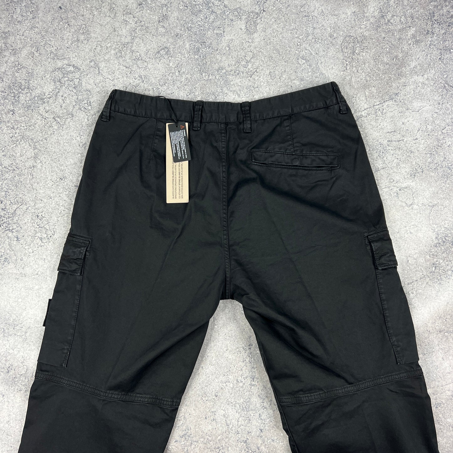 Stone Island Black Regular-T Cargo Trousers W34” BNWT