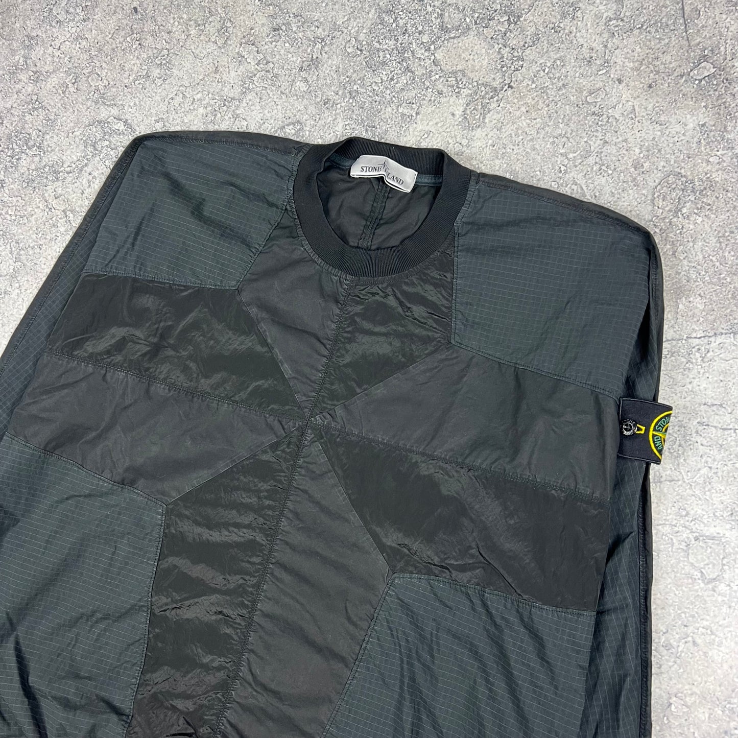 Stone Island Black Nylon Metal Ripstop Pullover Medium 23.5”
