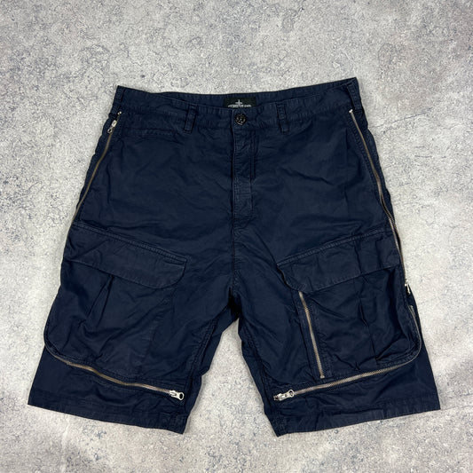 Stone Island Navy Shadow Project Cargo Shorts Size 50- W34”