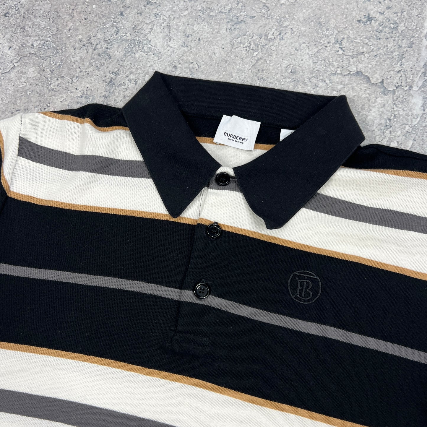 Burberry Striped Polo Shirt Small (fits M) 21.75”