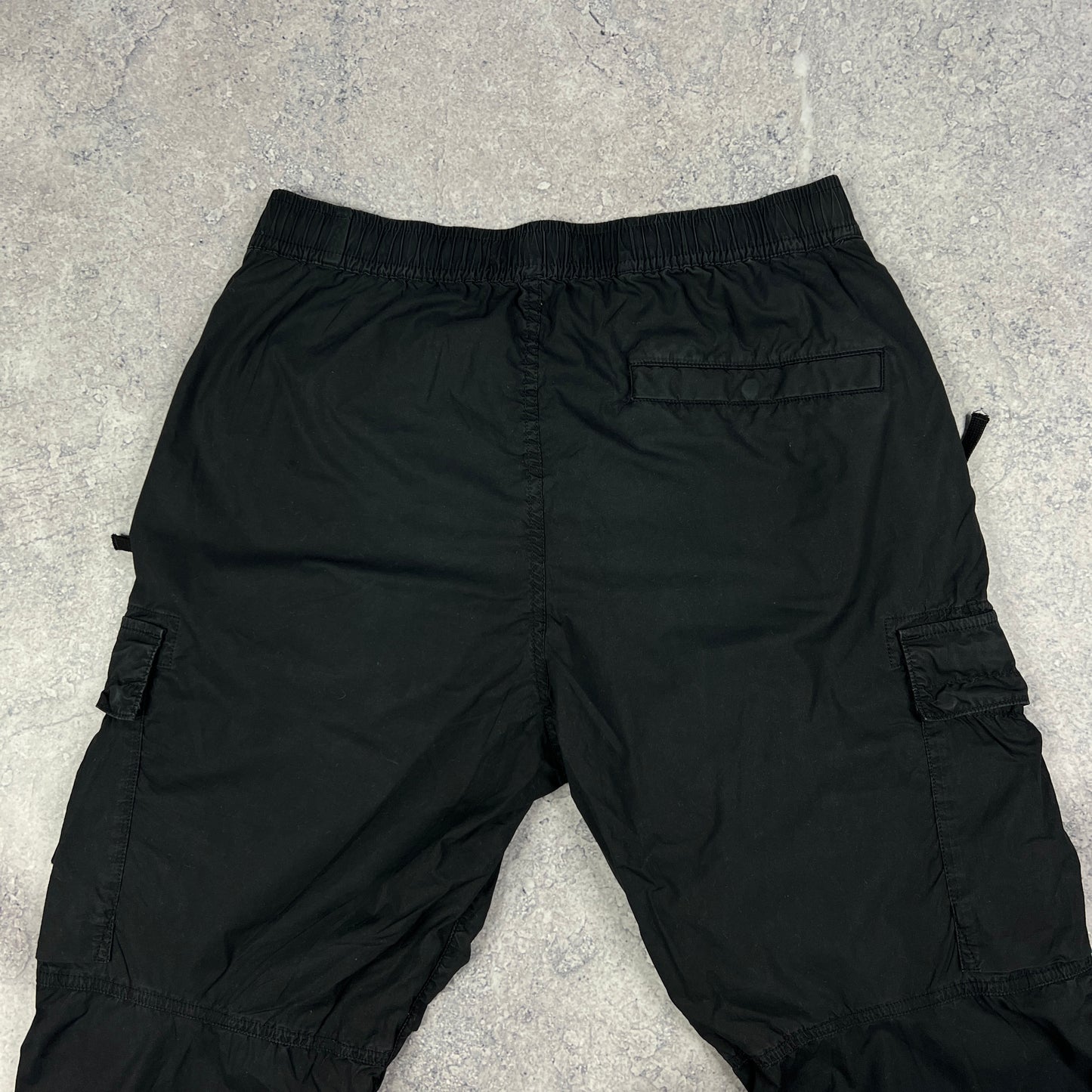 Stone Island Black Parachute Cargo Trousers W32”