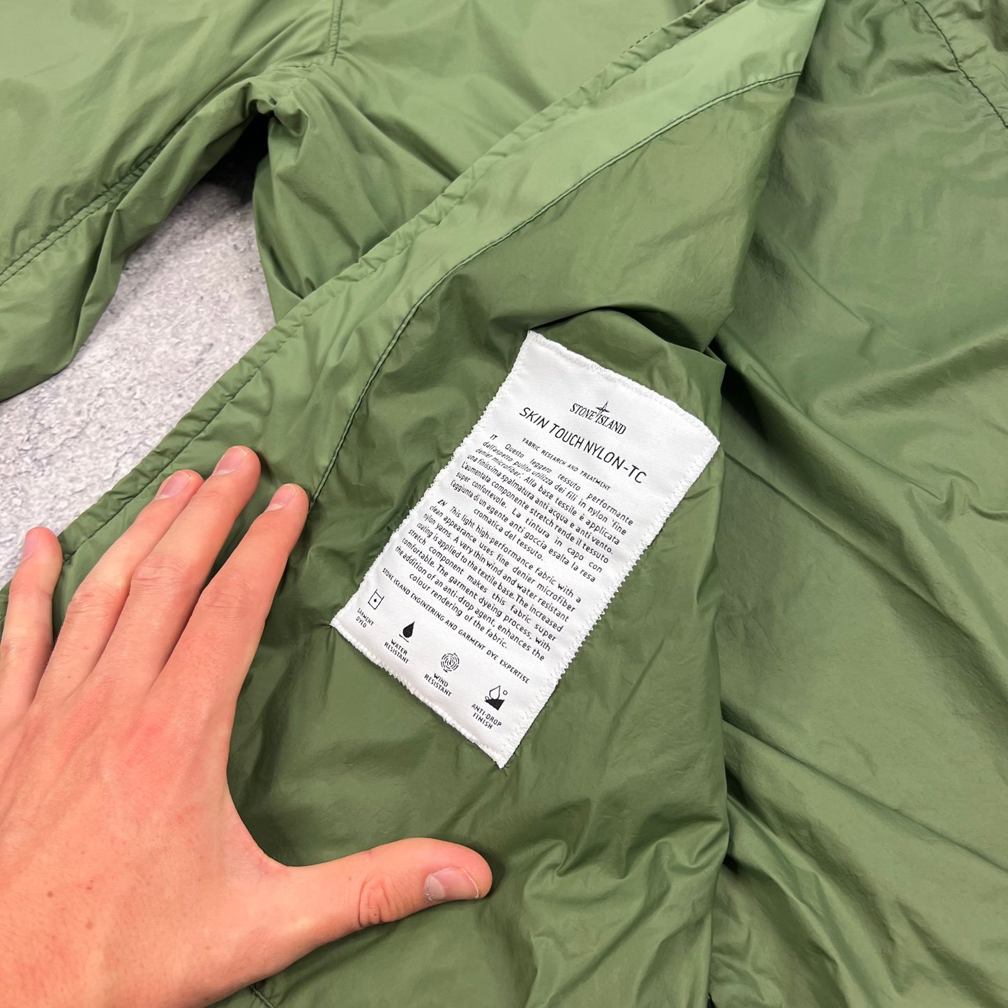 Stone Island Green Skin Touch Nylon Jacket XL 24.25”