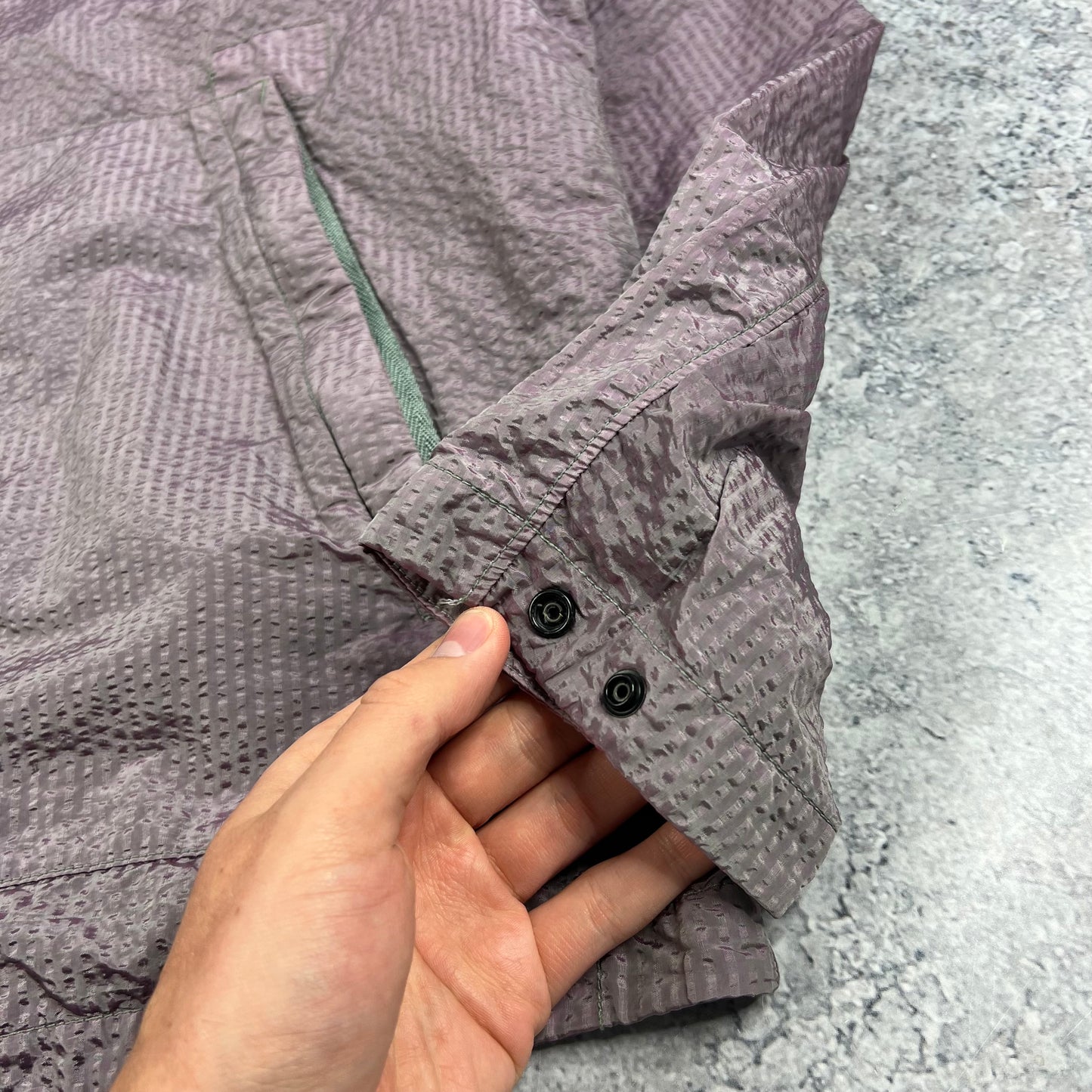 Stone Island Seersucker Nylon Metal Overshirt XXL 25”
