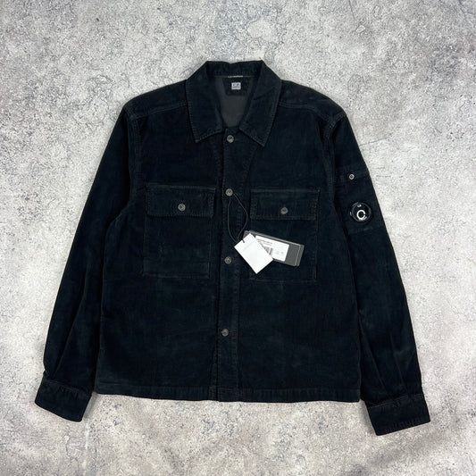 CP Company Black Corduroy Lens Overshirt Medium 20.75” BNWT