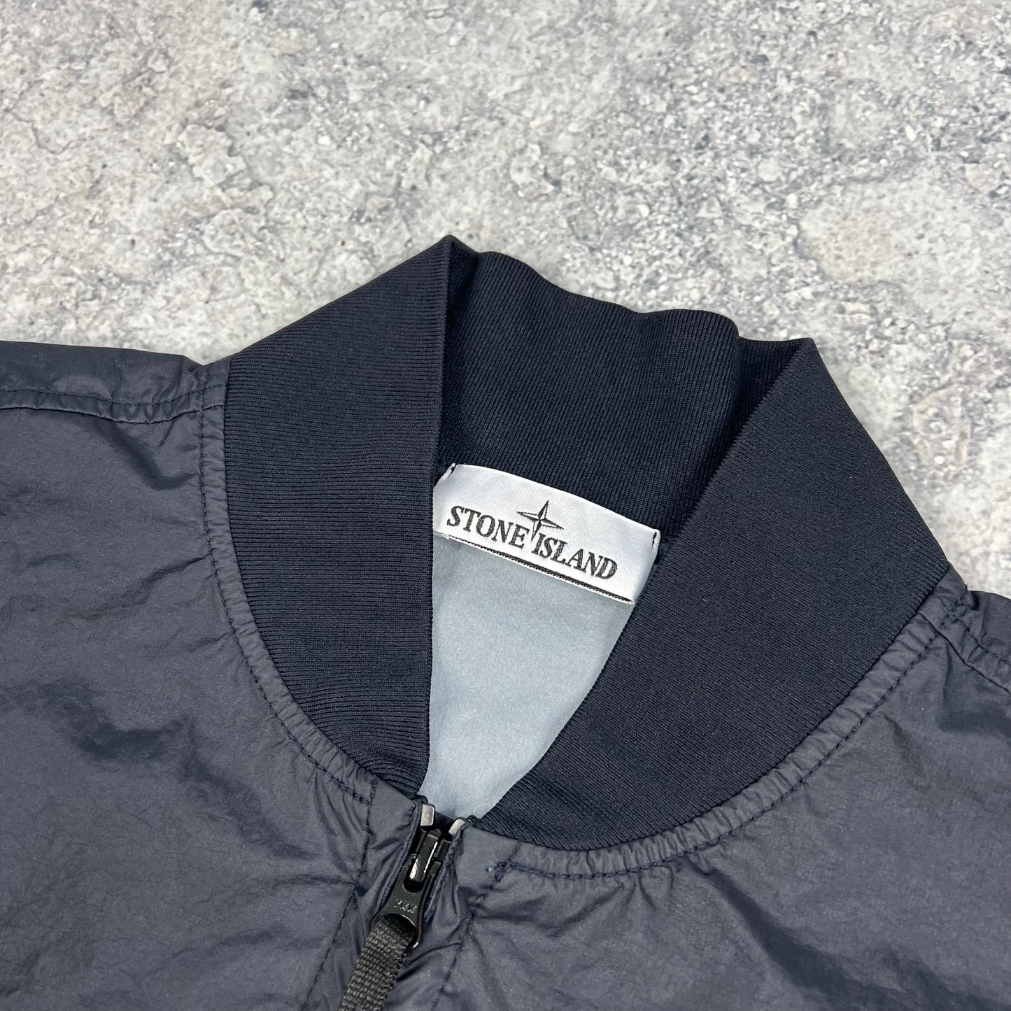 Stone Island Navy Membrana Bomber Jacket Medium 21.25”