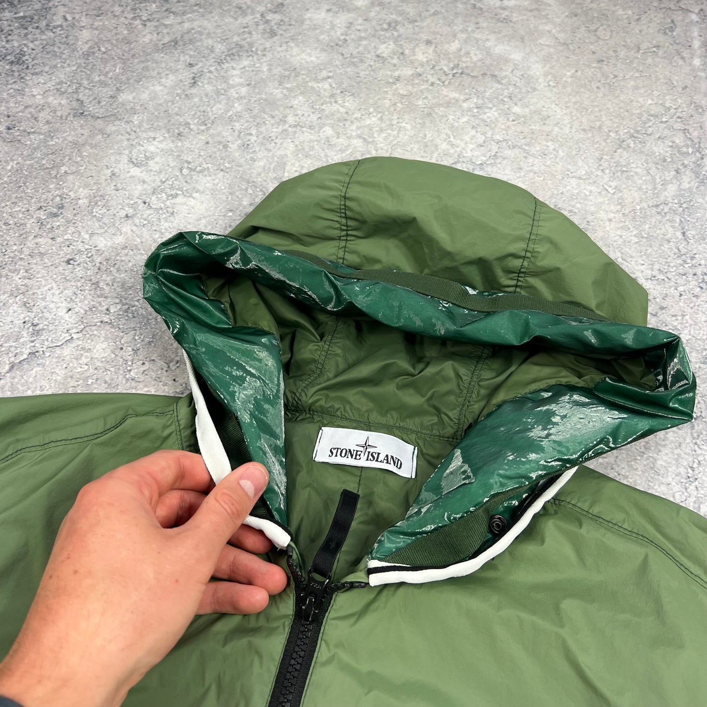 Stone Island Green Skin Touch Nylon Jacket XL 24.25”