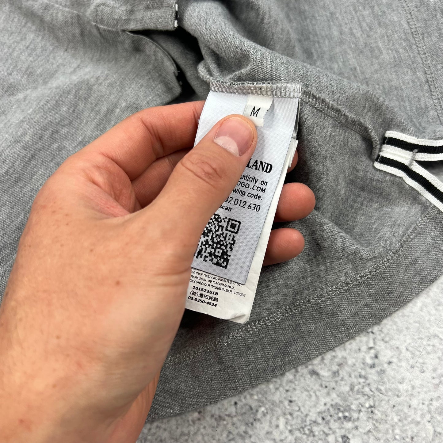 Stone Island Grey Polo Shirt Medium 19.75”