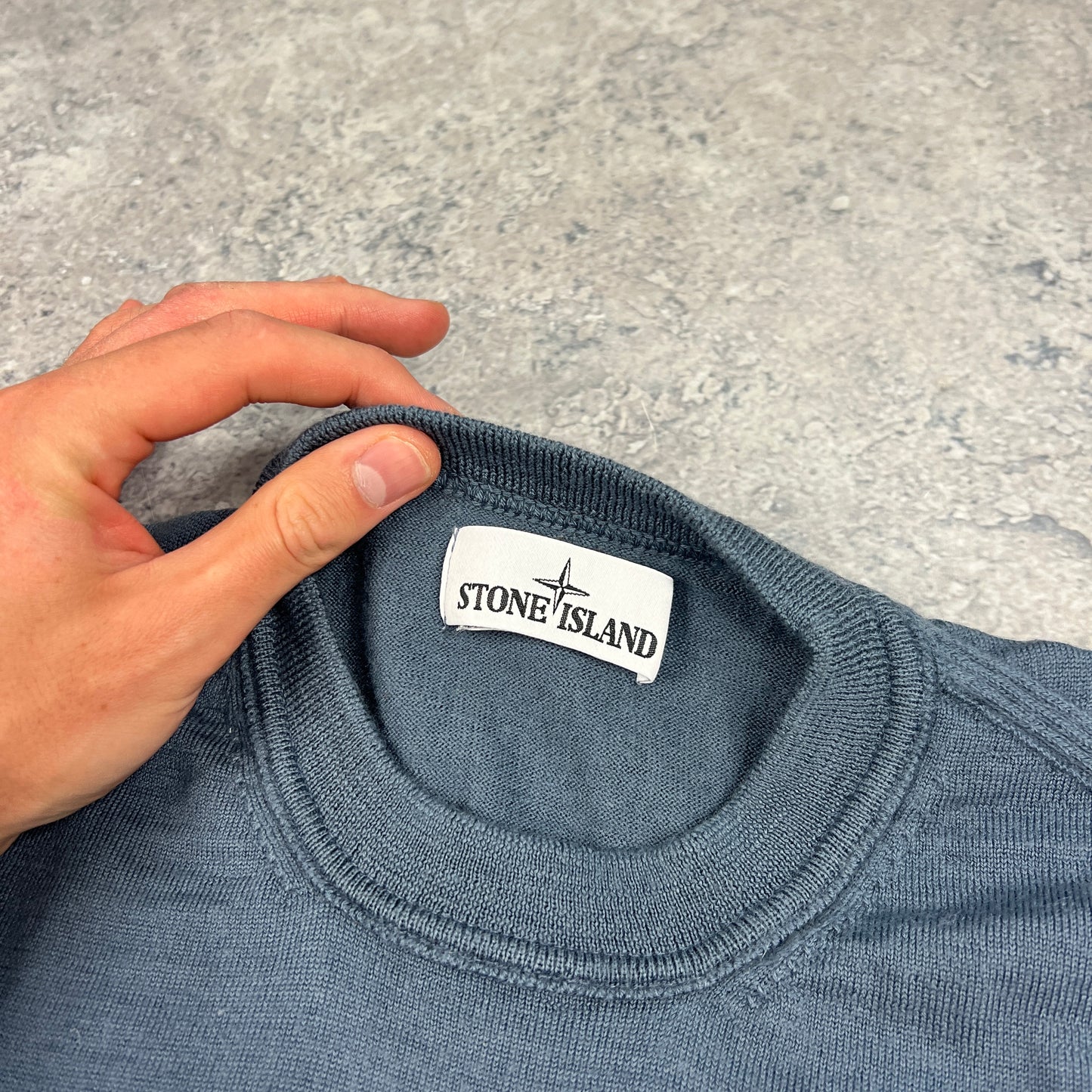 Stone Island Blue Knit Jumper XXL 22”