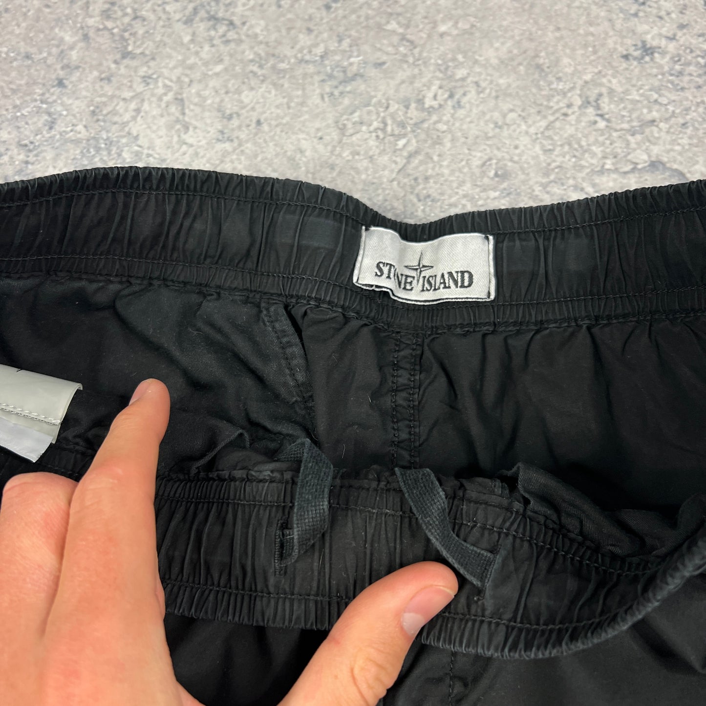 Stone Island Black Parachute Cargo Trousers W32”