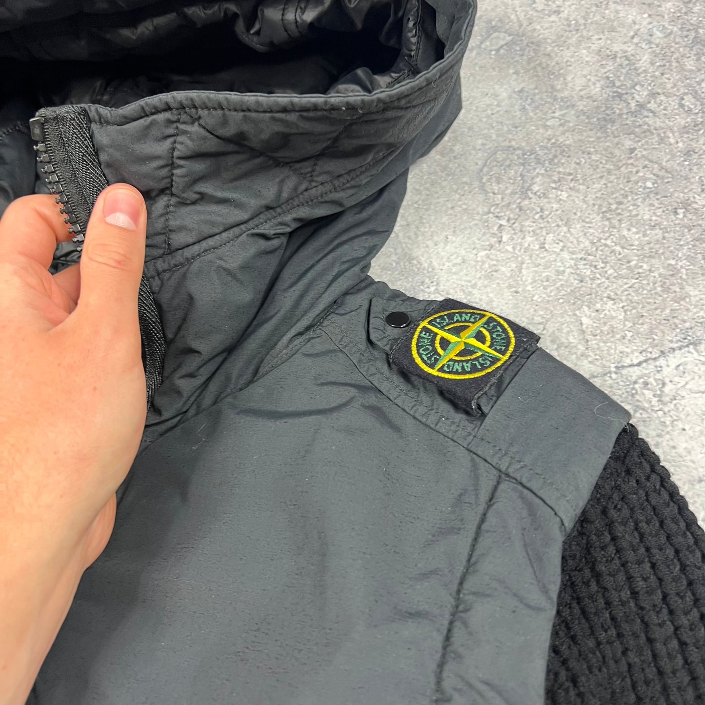 Stone Island Black Naslan Light Watro Primaloft Jacket Medium 22”