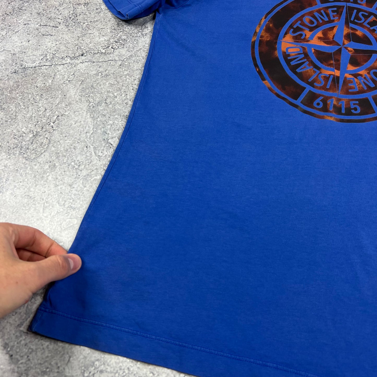 Stone Island Blue Tortoise Camo T-Shirt Medium 19.5”