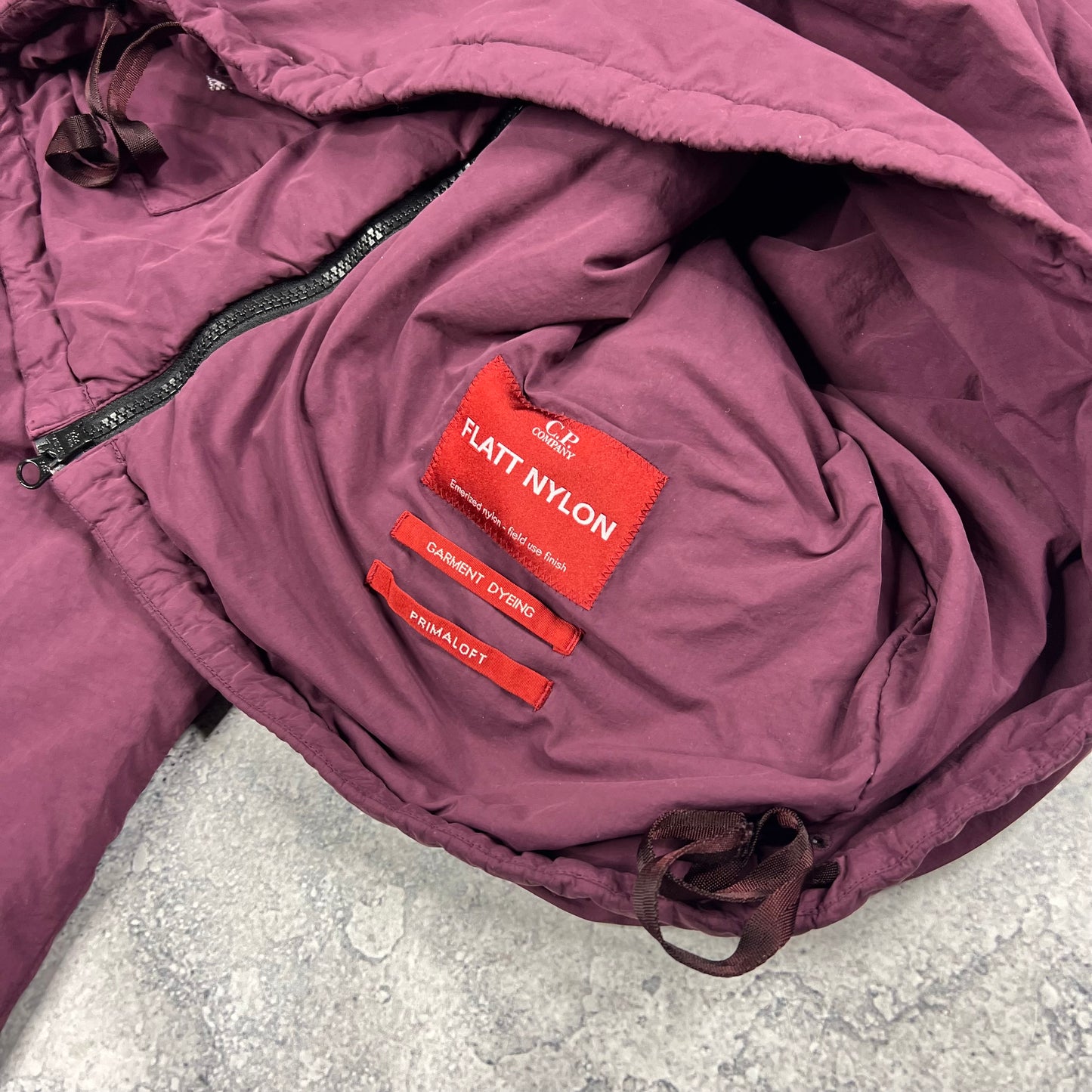 CP Company Burgundy Flatt Nylon Primaloft Jacket Large 23.5” BNWT